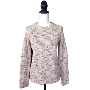 NEW NWT Lilla P Cozy Pullover Sweater Neutral Marled Beige Peach Wine